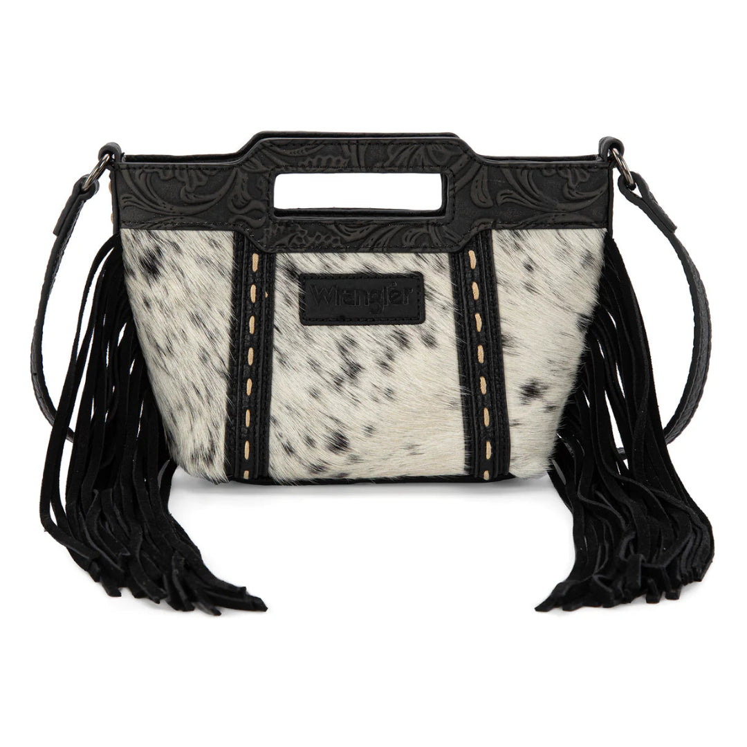 Wrangler Women's Genuine Cowhide Top Handle Fringe Crossbody