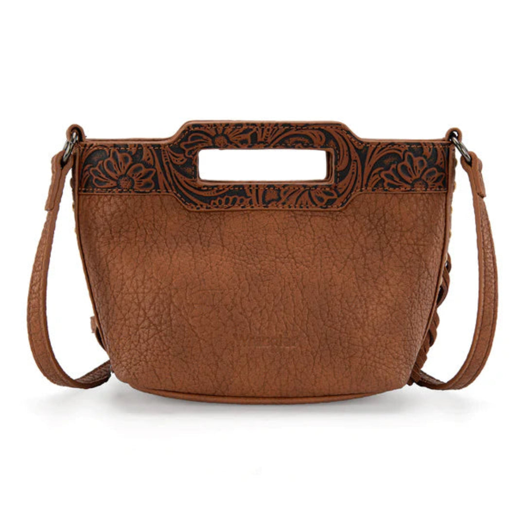 Wrangler Women's Genuine Cowhide Top Handle Fringe Crossbody