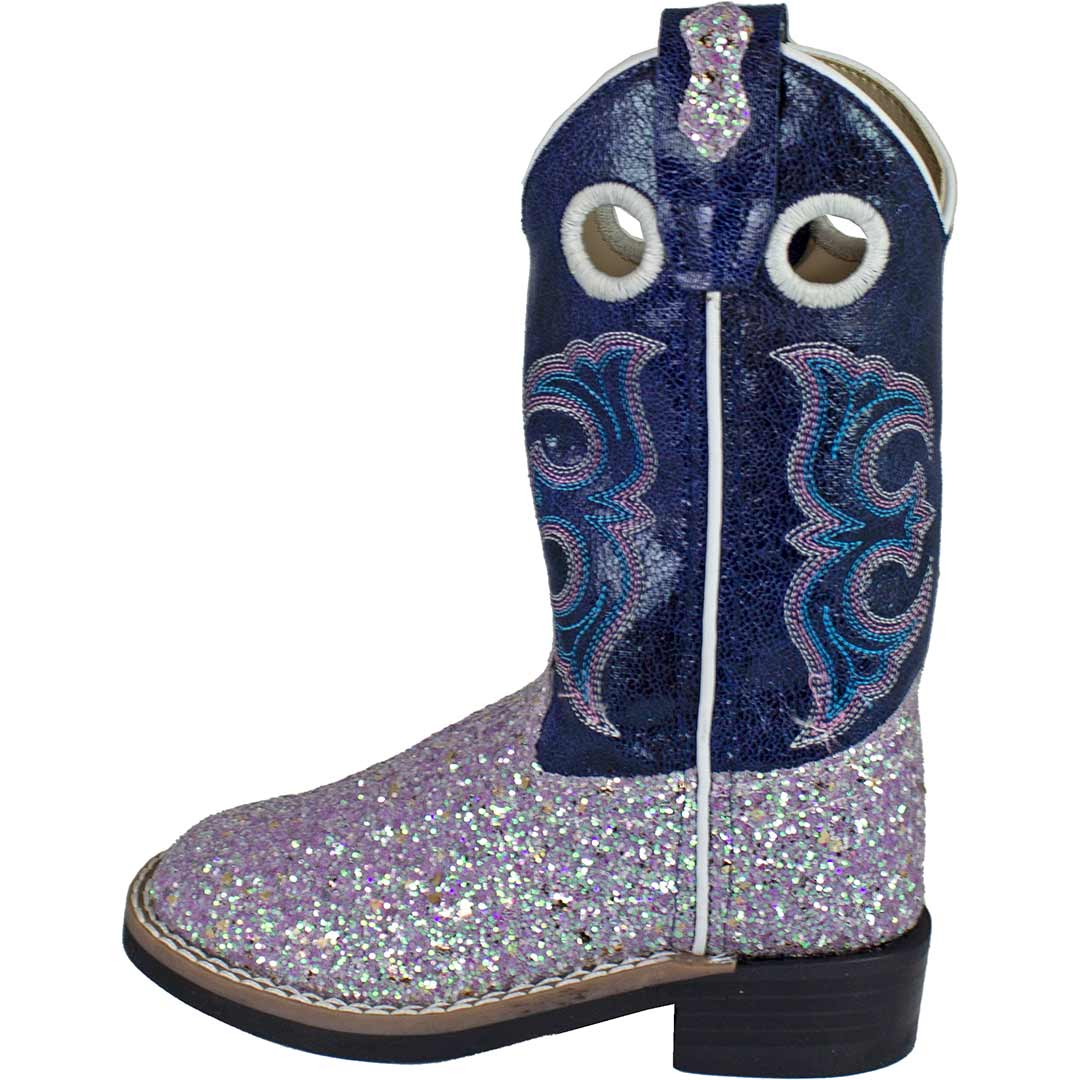 Old West Girls' Glitter Vamp Cowgirl Boots