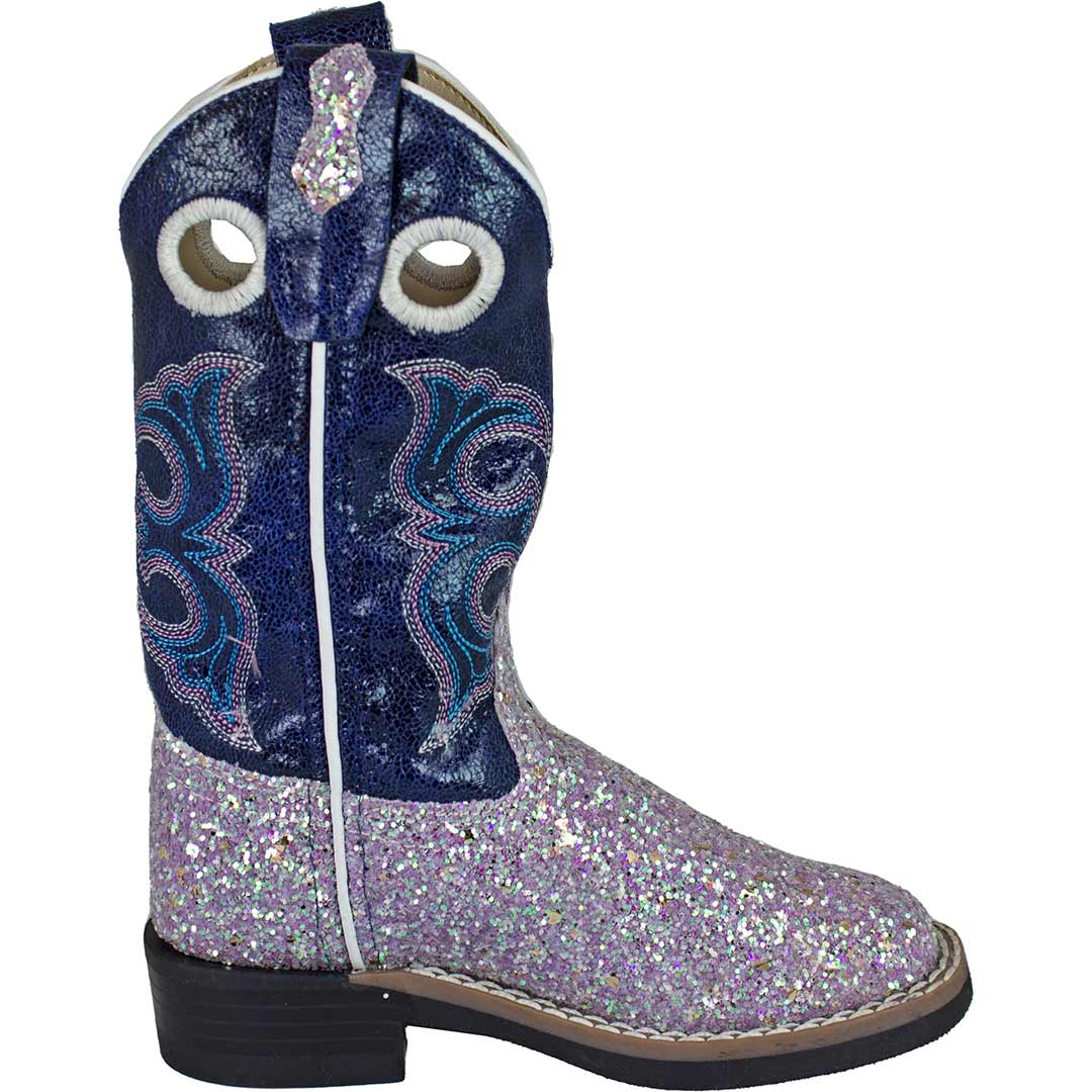 Old West Girls' Glitter Vamp Cowgirl Boots