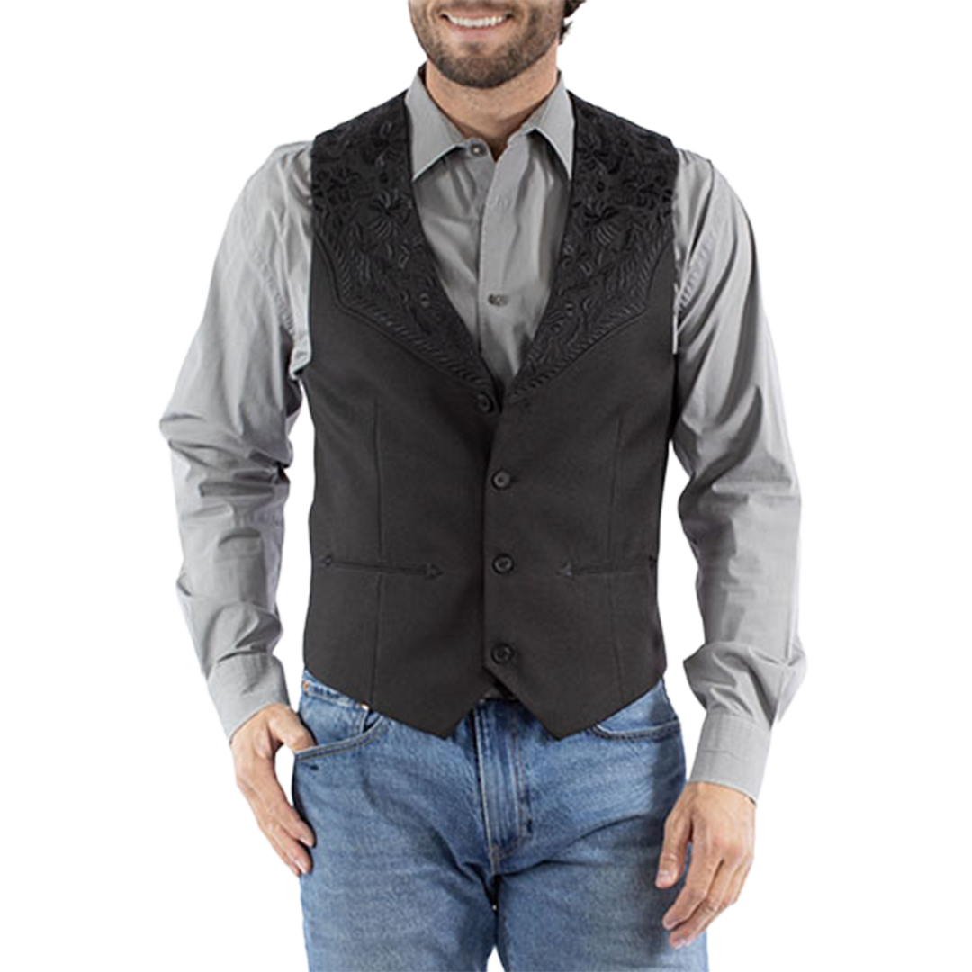 Gilet à boutons-pression en daim de veau pour homme Scully