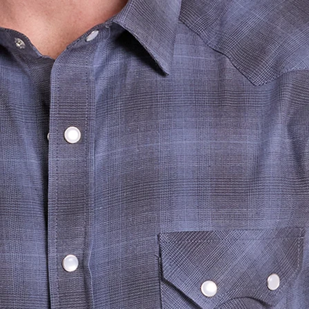 Chemise à pression vintage rétro à manches longues pour hommes Panhandle