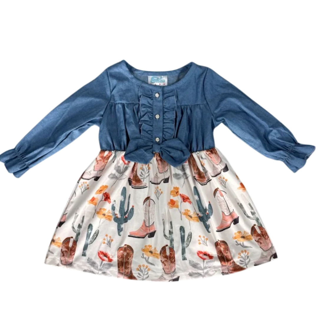 Shea Baby Baby Girls' Cactus Denim Dress