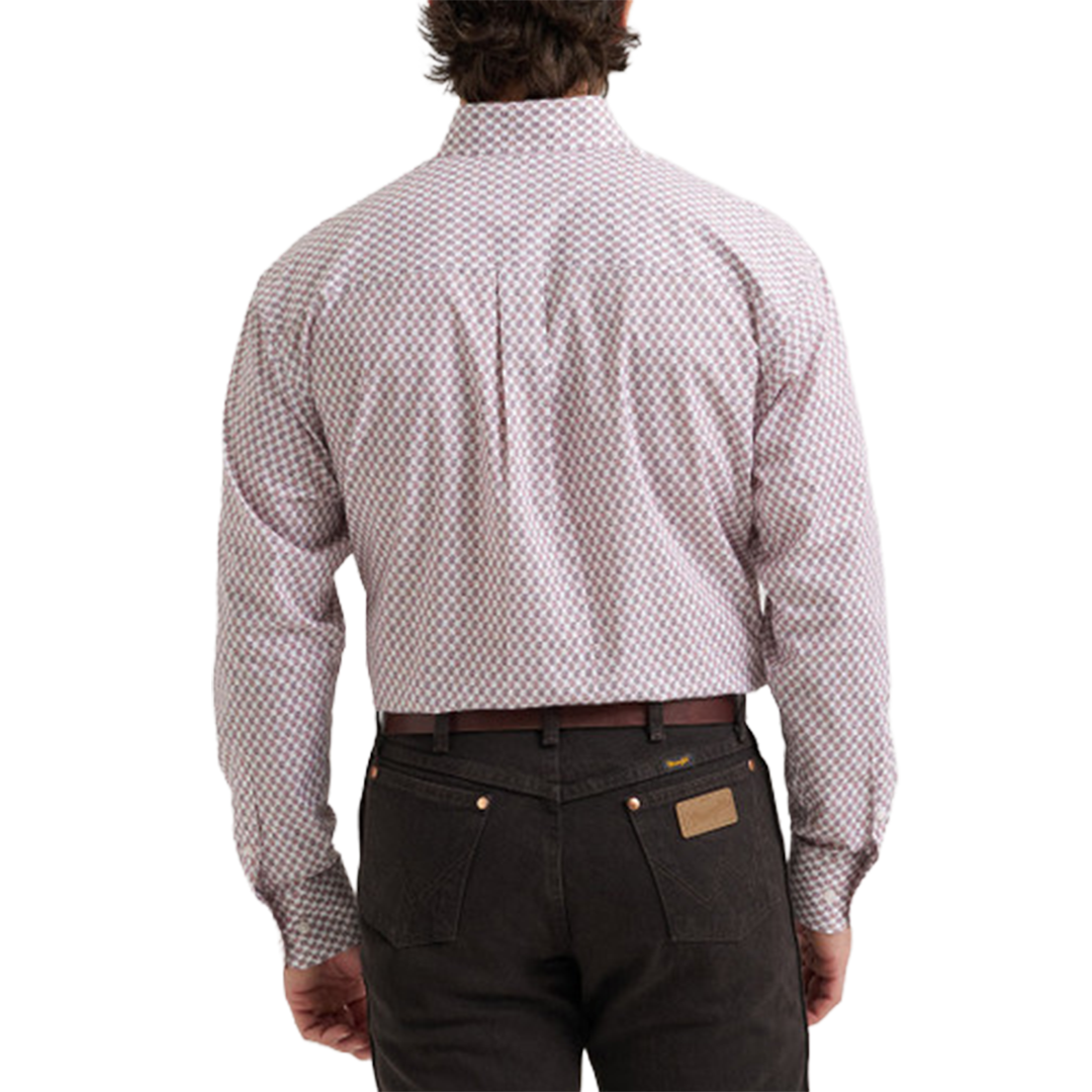 Wrangler Men's Relaxed Fit Print Long Sleeve Button Shirt