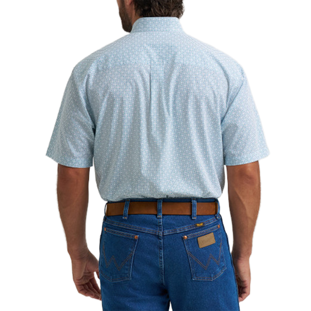 Wrangler Men's Geometric Print Short Sleeve Button Shirt