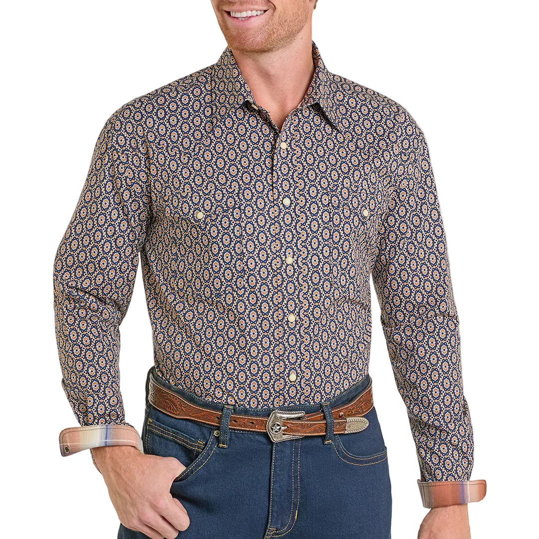 Rough Stock Men's Geometric Print Long Sleeve Snap Shirt | Lammle's ...