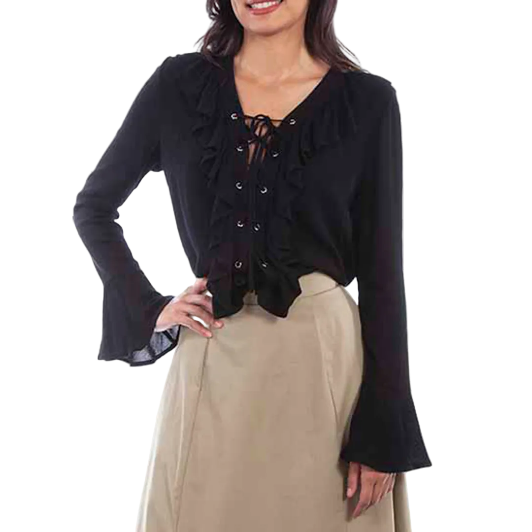 Scully Women's Long Sleeve Ruffled Blouse