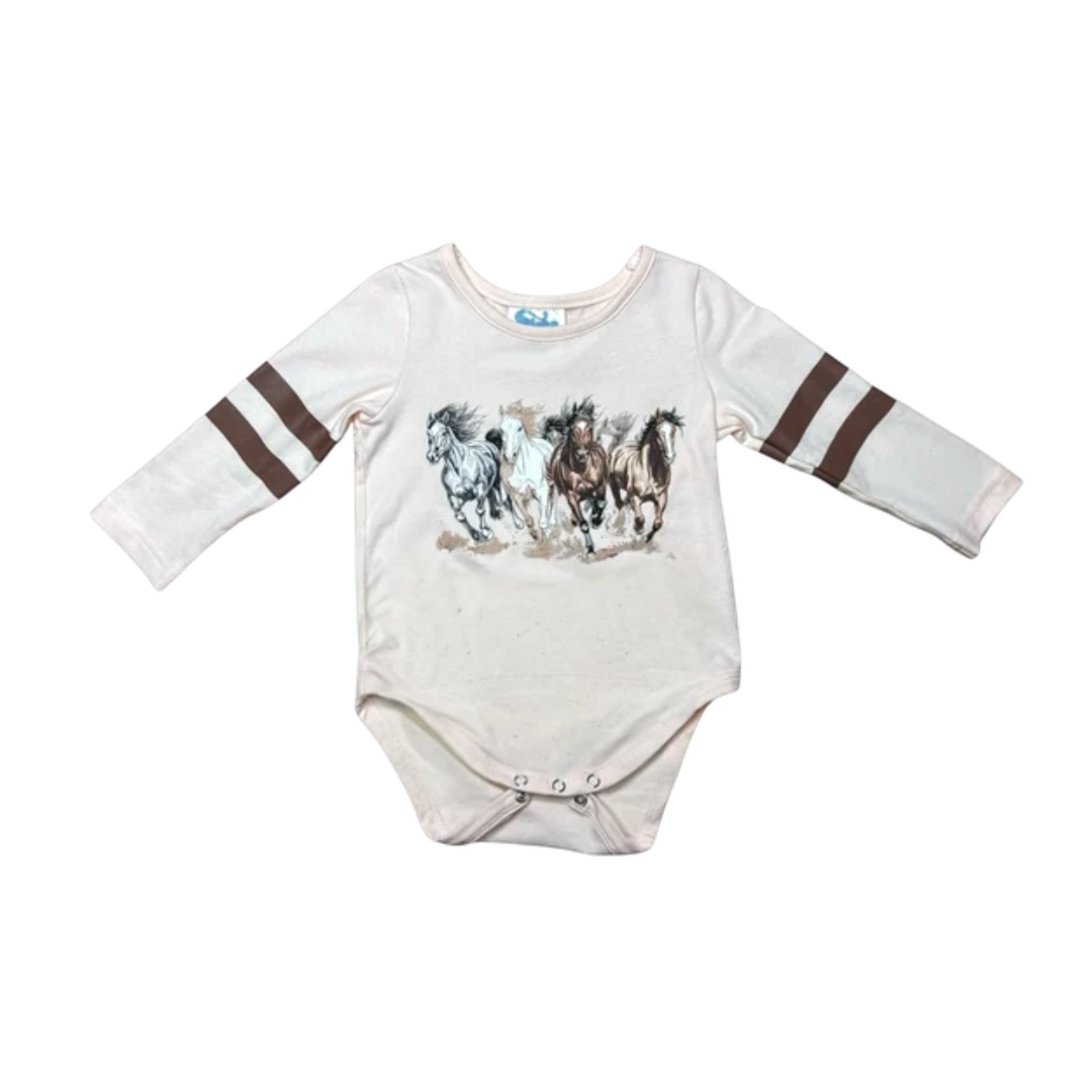 Shea Baby Baby Girls' Running Horse Long Sleeve Onesie