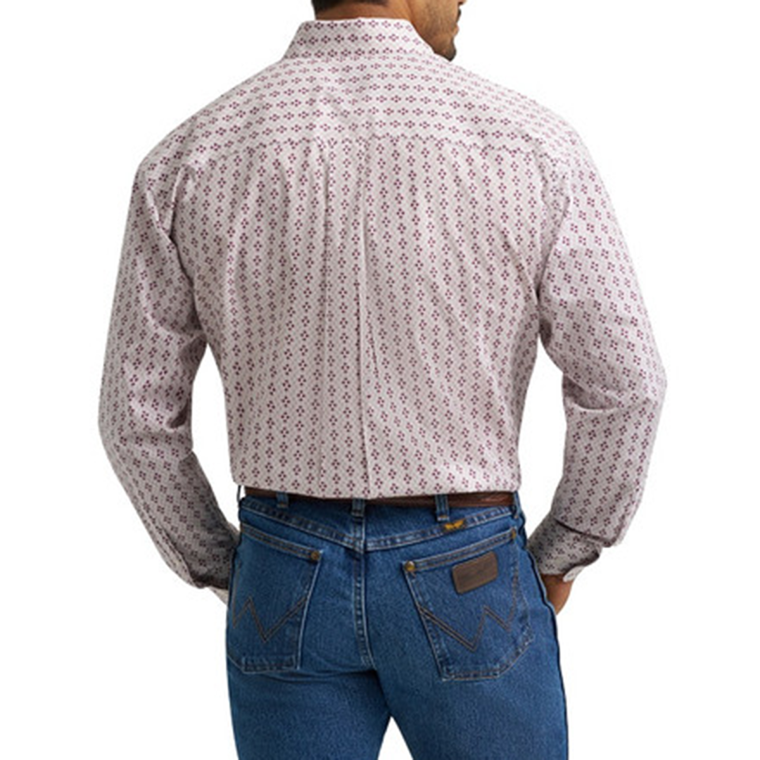 Wrangler Men's Geometric Print Long Sleeve Button Shirt