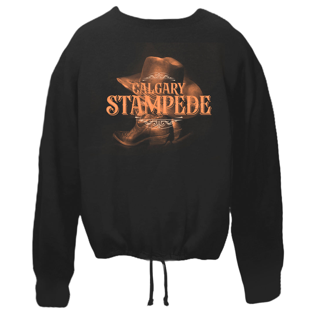 Calgary Stampede Women's Long Sleeves Boot and Hat Cropped T-Shirt