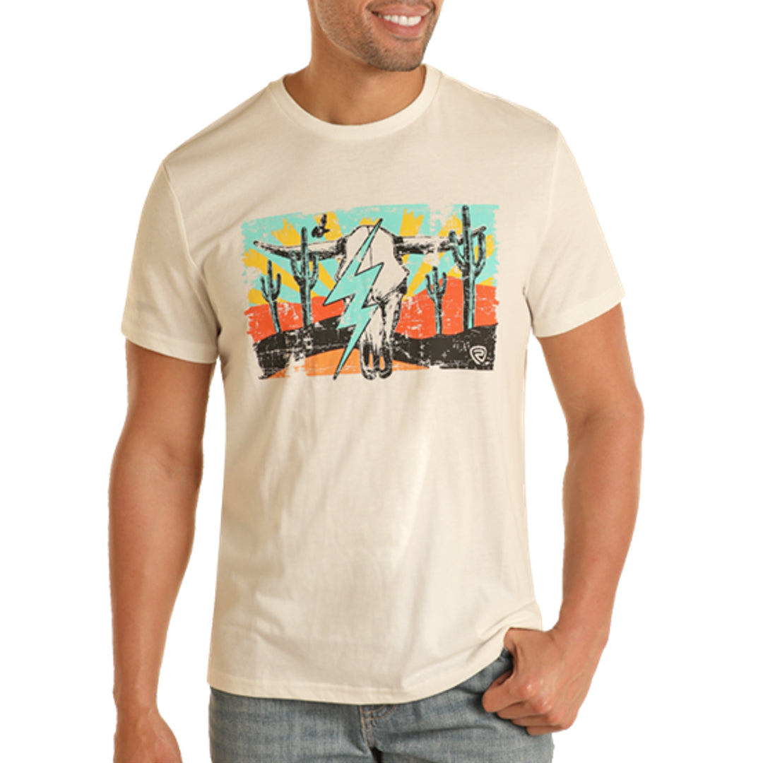 Rock & Roll Cowboy Men's Desert Steer Graphic T-Shirt