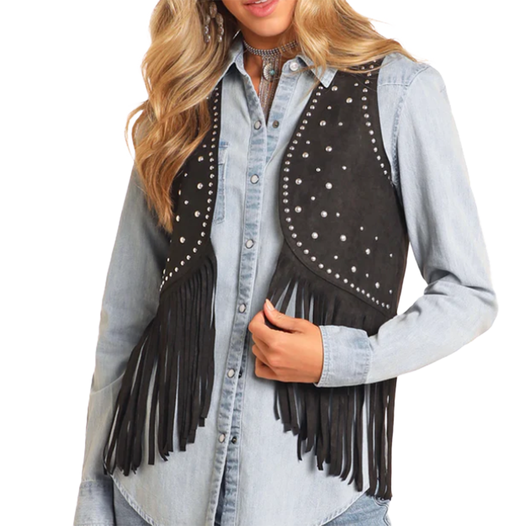 Rock & Roll Cowgirl Women's Studded Fringe Vest