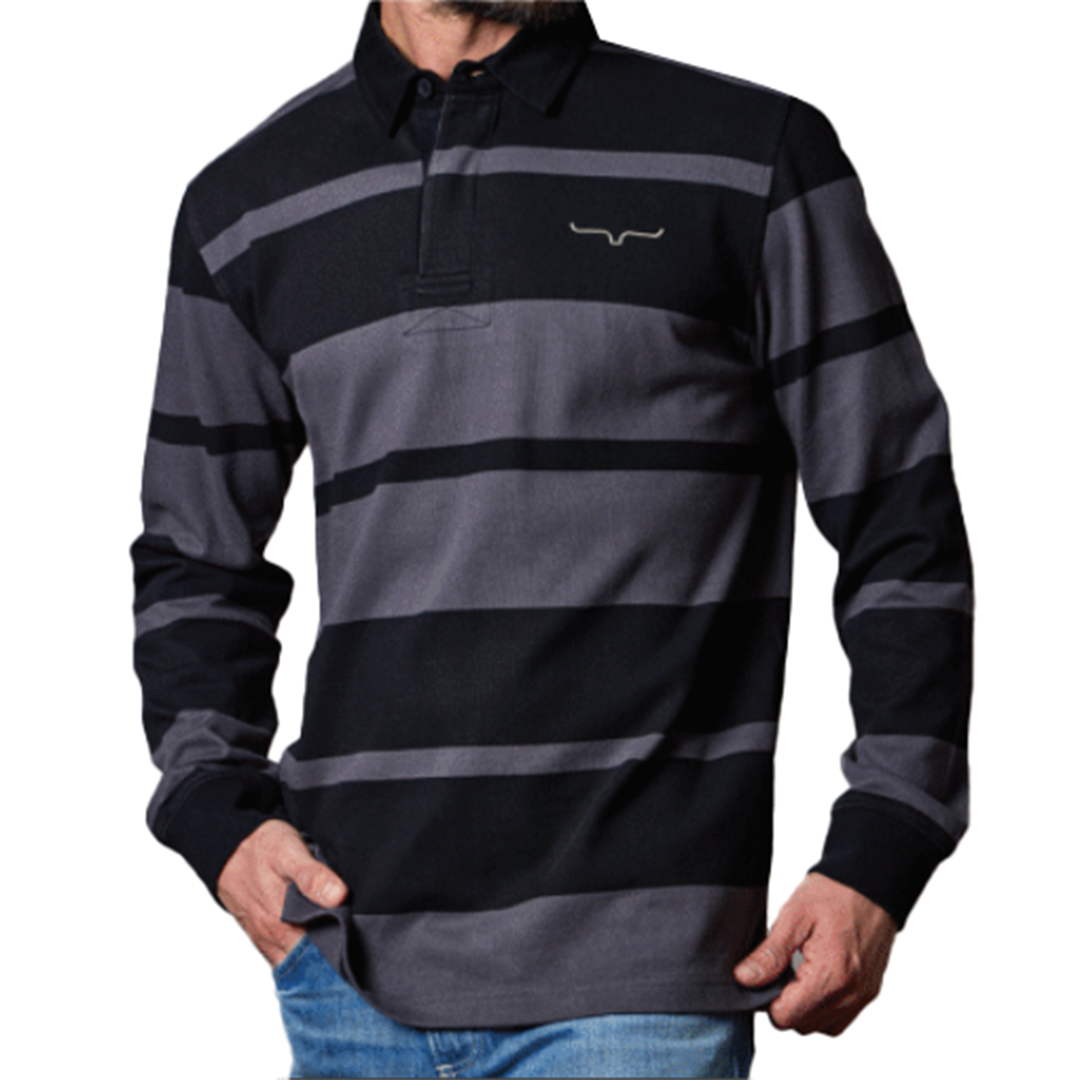 Kimes Ranch Men's Bulldog Rugby Long Sleeve Polo