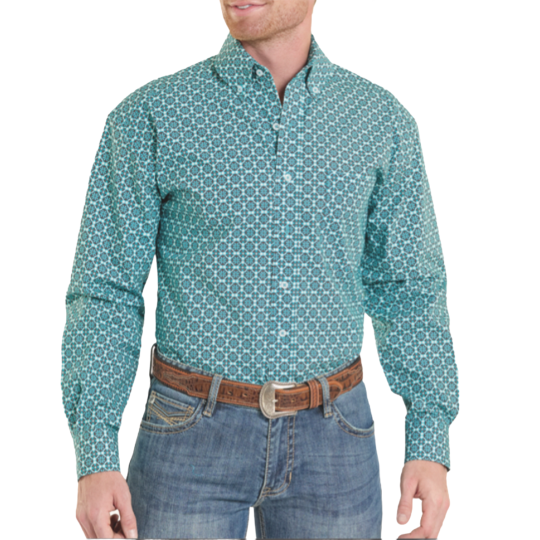 Panhandle Slim Men's Medallion Print Long Sleeve Button Shirt