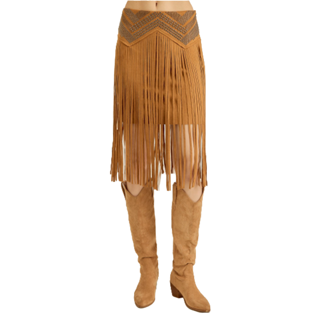 Vocal Women's Suede Fringe Skirt