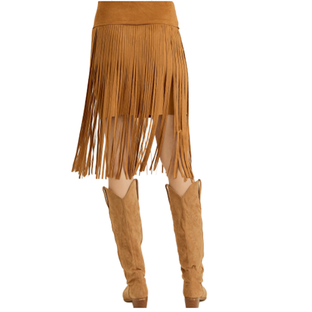 Vocal Women's Suede Fringe Skirt