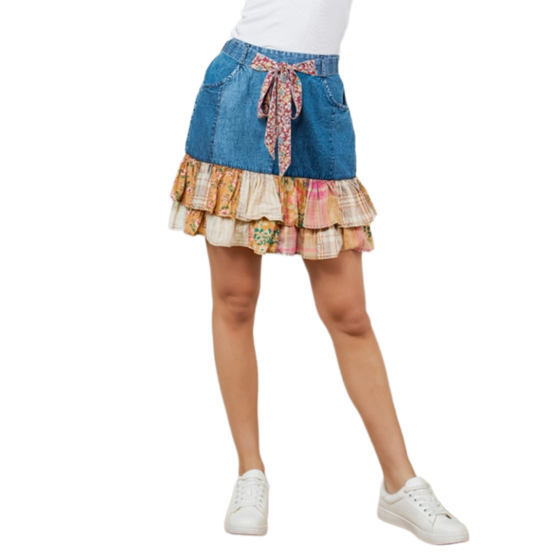 Young Threads Women's Patch Work Skirt