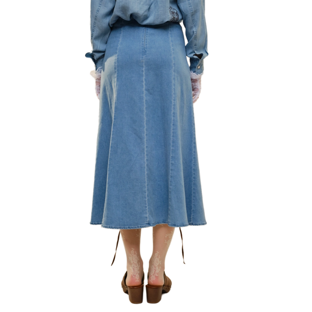 Bona B Women's Denim Midi Skirt