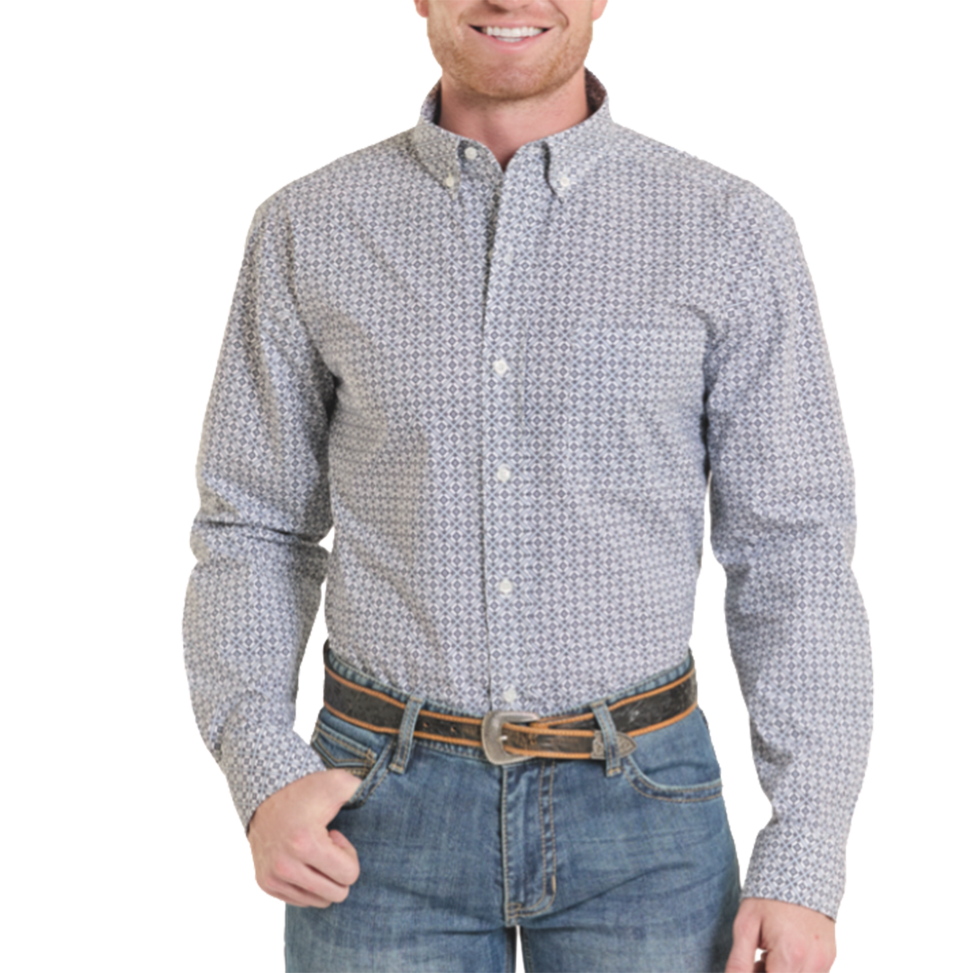 Chemise à pression vintage rétro à manches longues pour hommes Panhandle