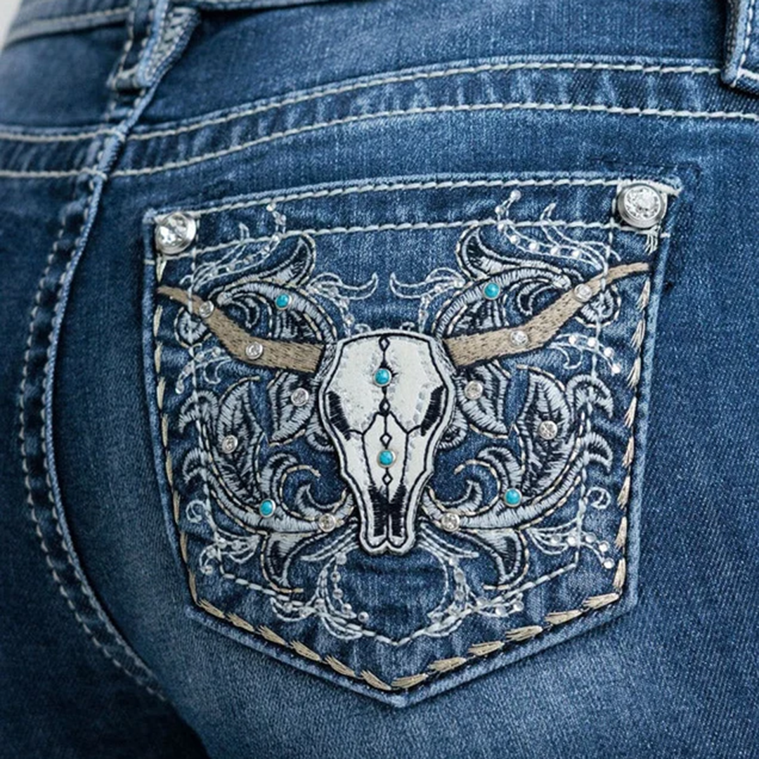 Miss Me Women's Steer Head Bootcut Jeans