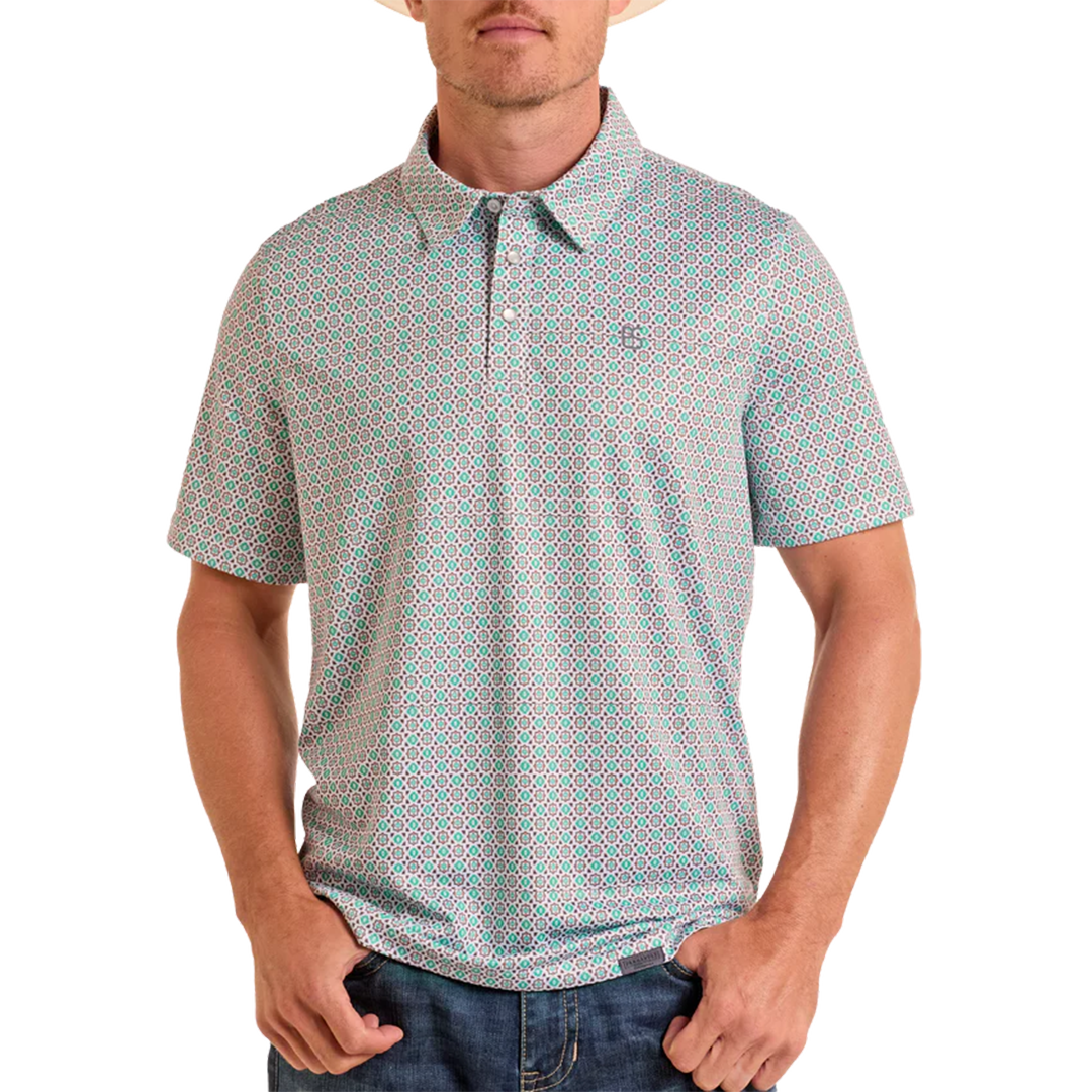 Panhandle Men's Aztec Geometric Print Performance Polo
