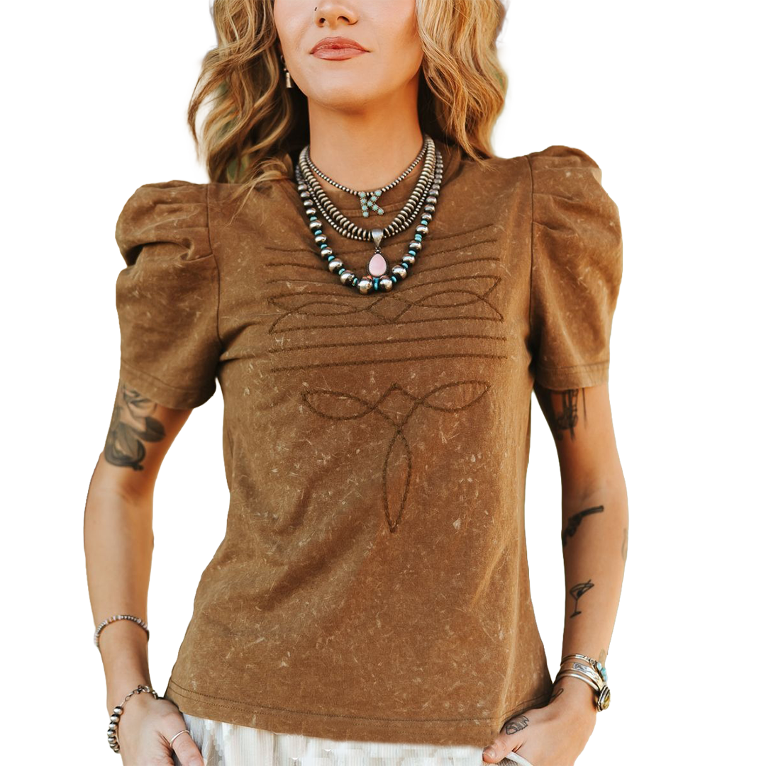Lucky & Blessed Women's Wash Puff T-shirt