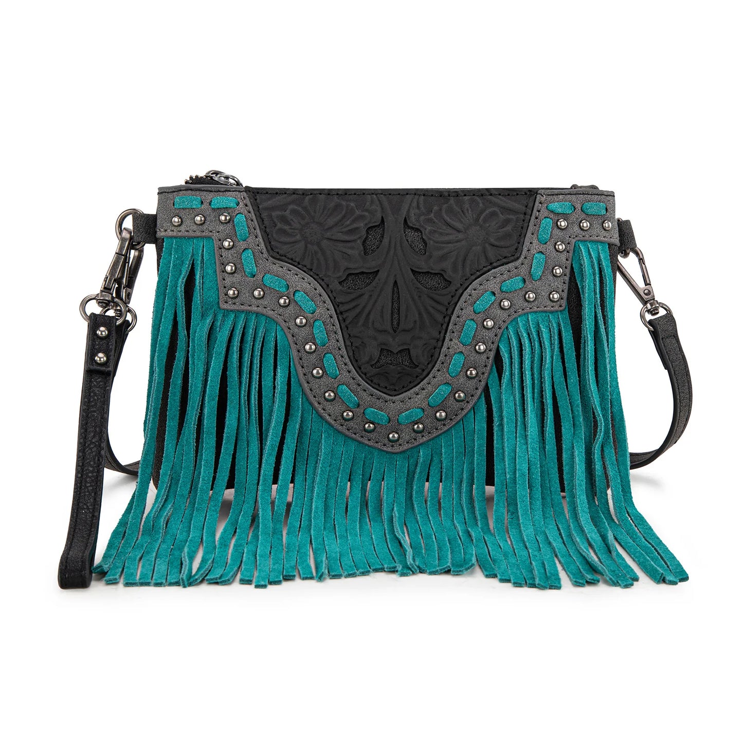 Trinity Ranch Floral Tooled Collection Clutch Crossbody