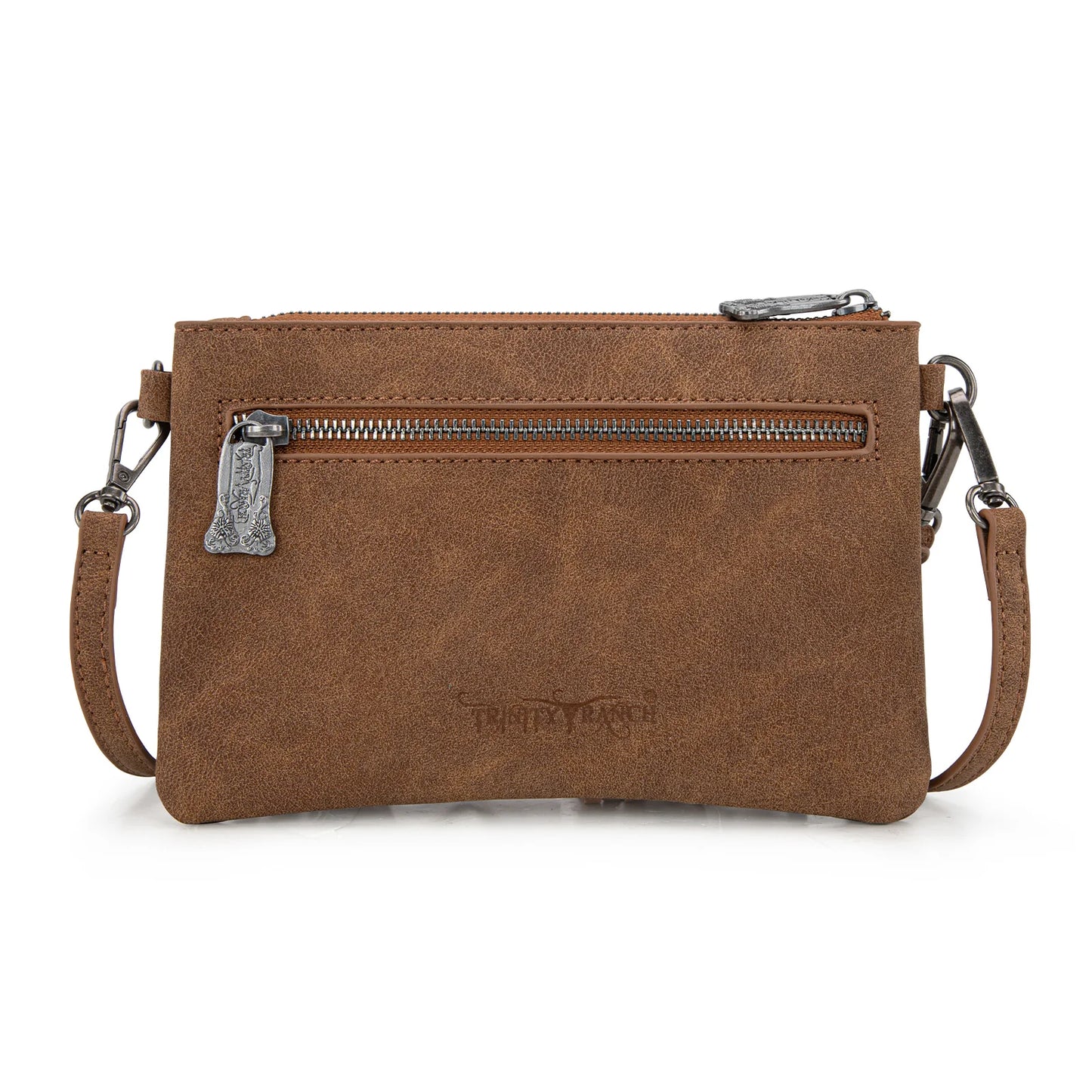 Trinity Ranch Floral Tooled Collection Clutch Crossbody
