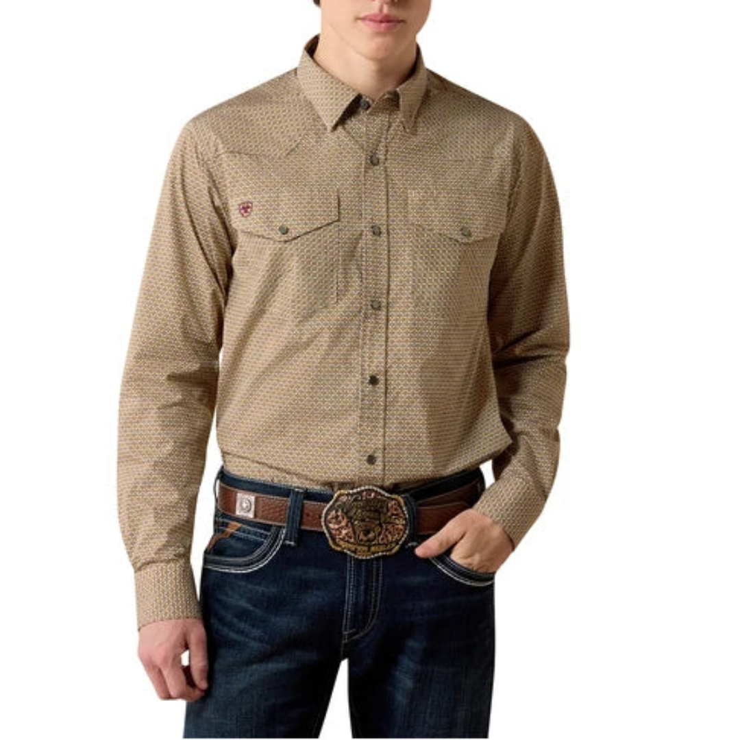 Chemise boutonnée à manches longues avec logo Ariat pour homme