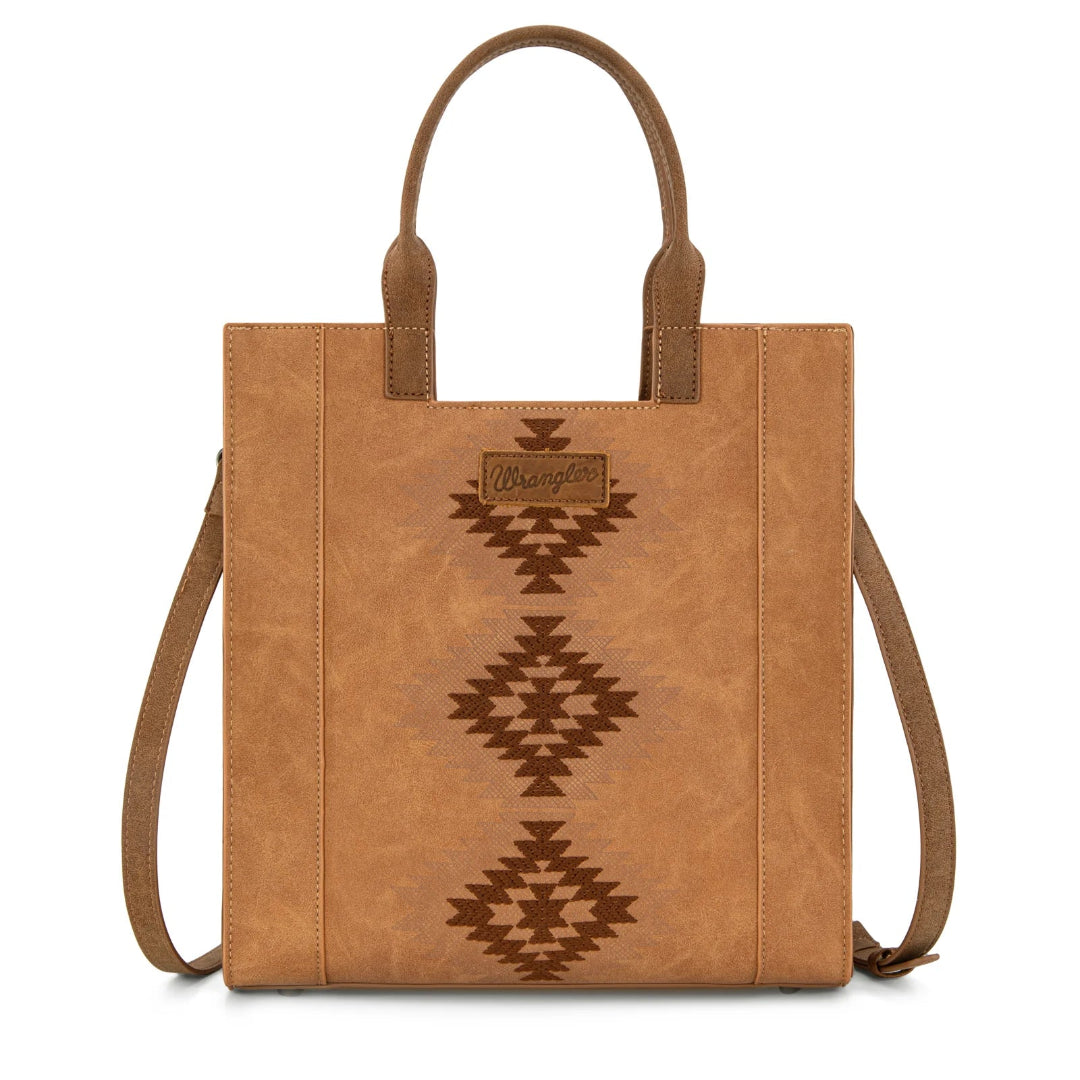 Wrangler Women's Aztec Embroidered Tote Bag