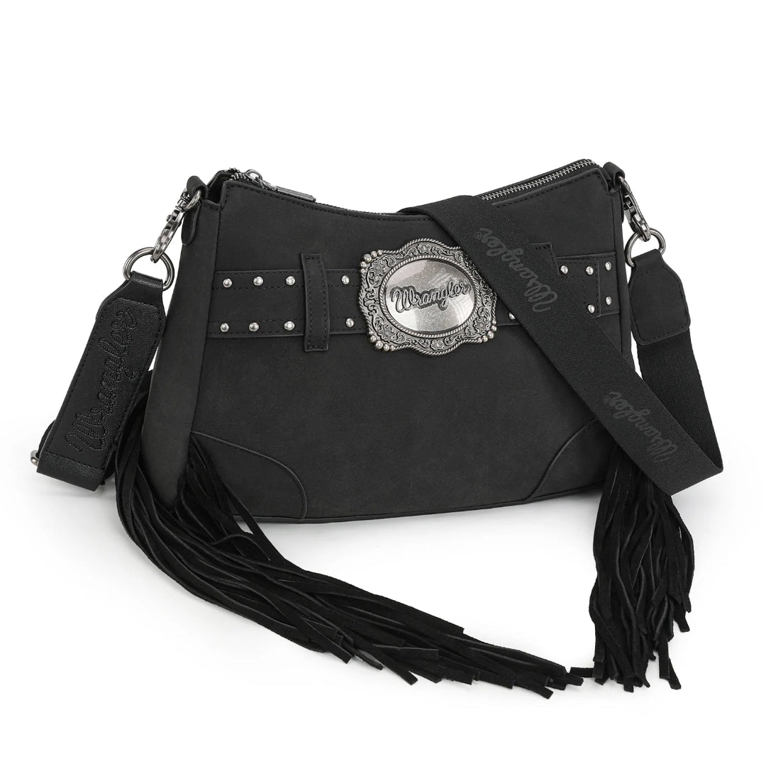 Wrangler Women's Buckle and Fringe Satchel Bag