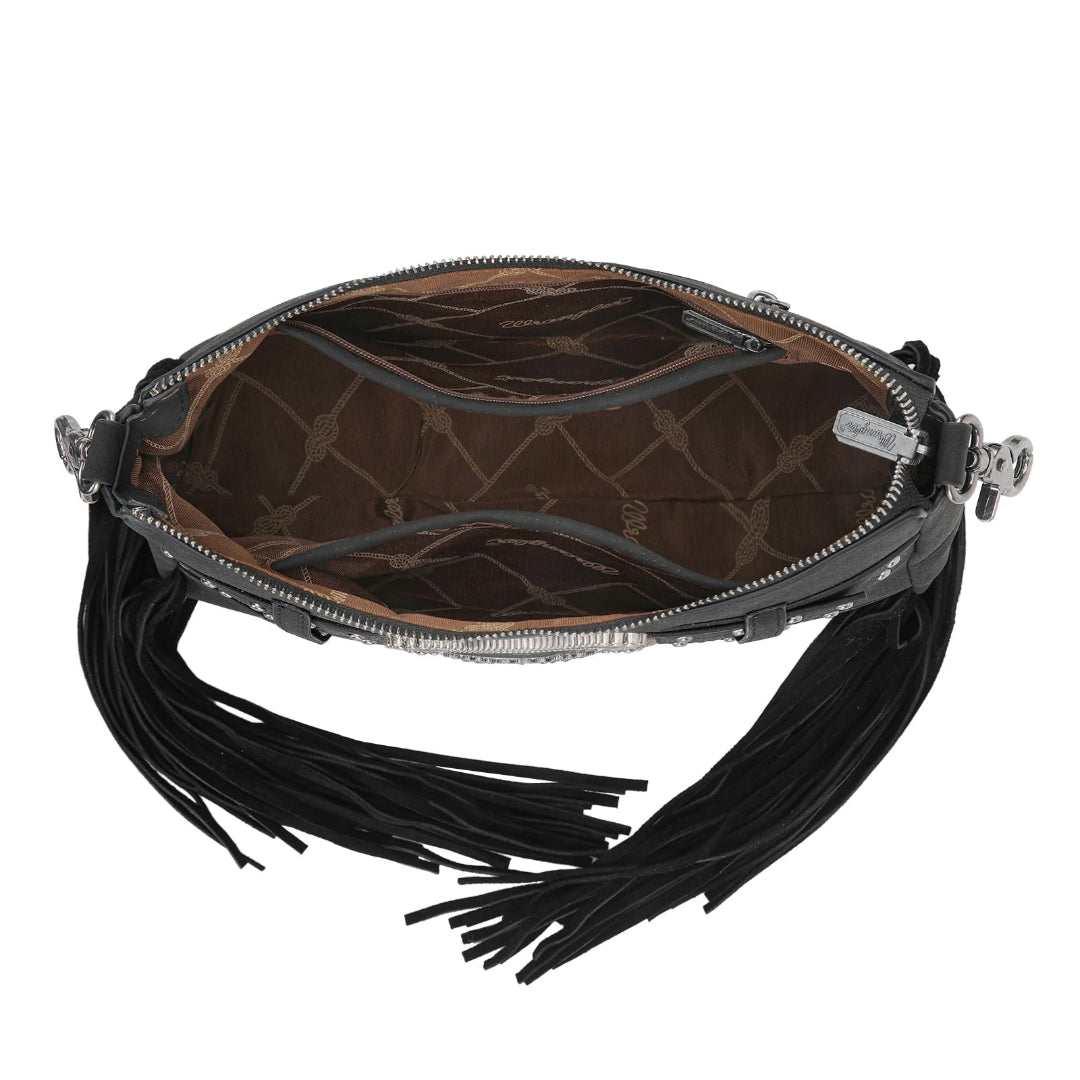 Wrangler Women's Buckle and Fringe Satchel Bag
