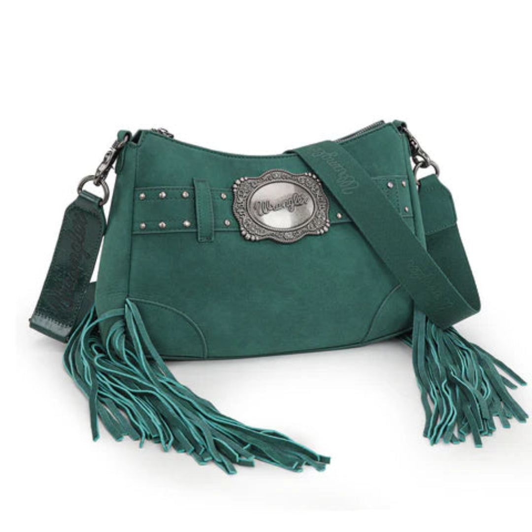 Wrangler Women's Buckle and Fringe Satchel Bag