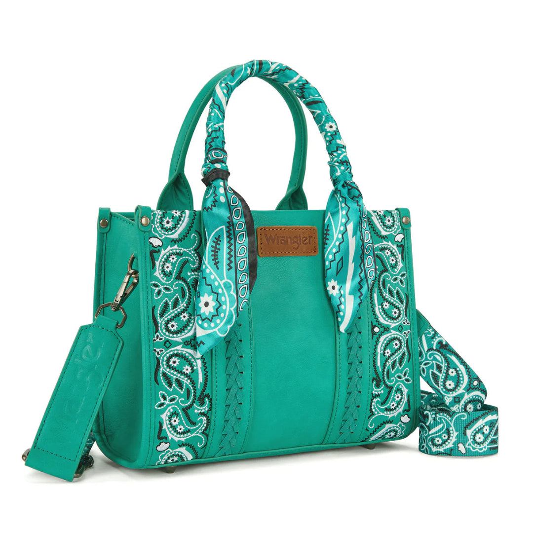 Wrangler Women's Braided Paisley Bandana Tote Bag
