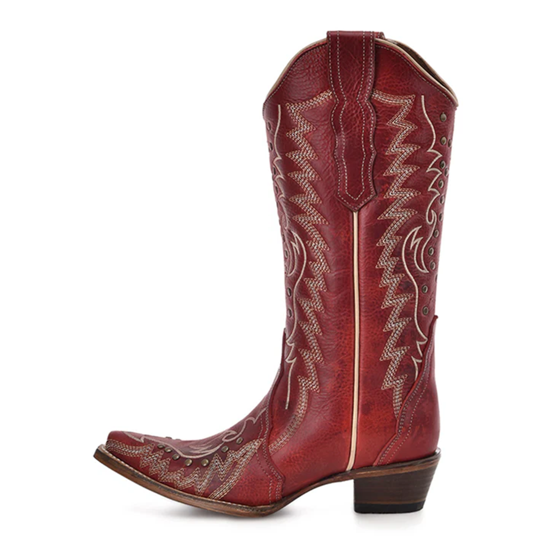 Corral Women's Embroidered Studded Snip Toe Cowgirl Boots