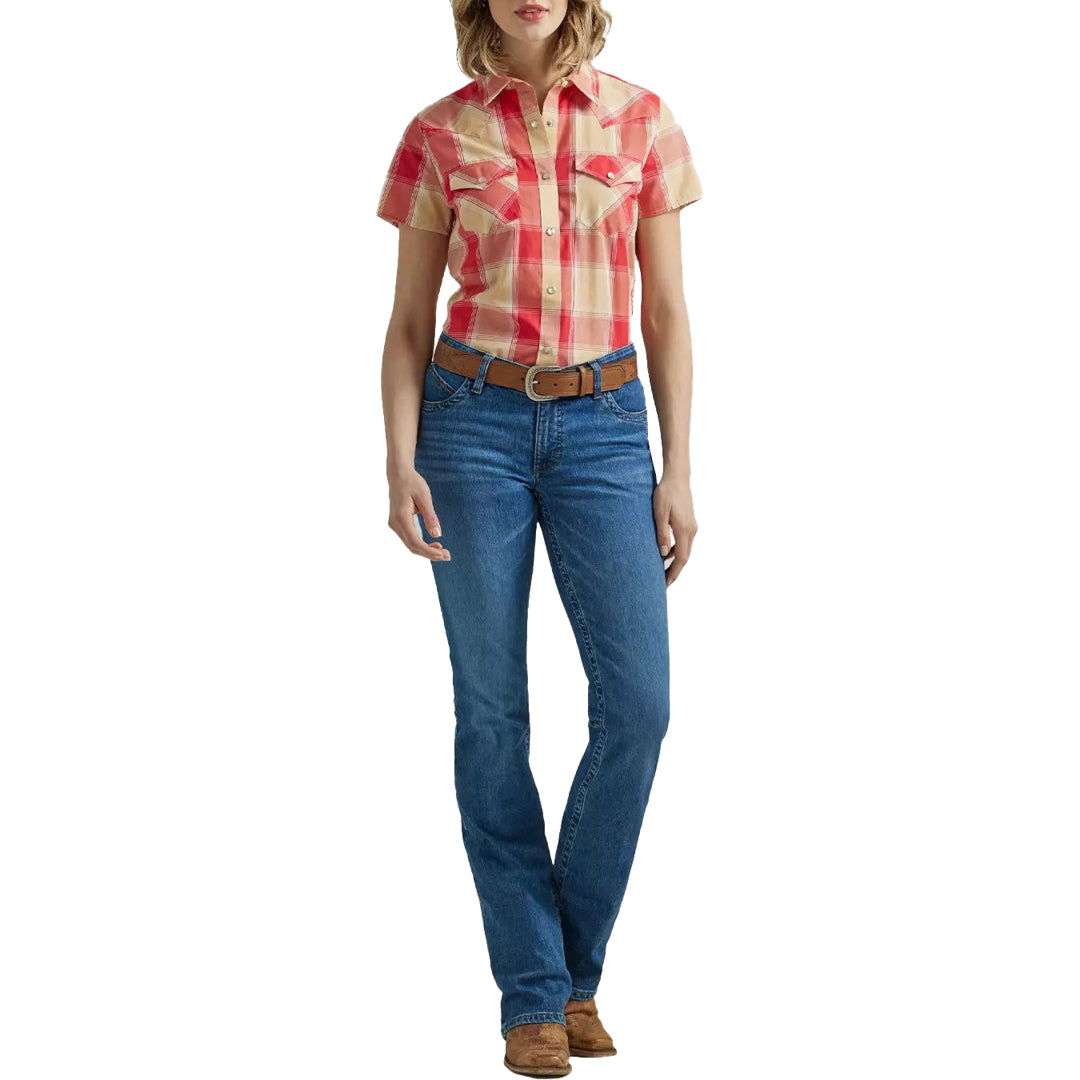 Wrangler Women's Essential Western Short Sleeve Plaid Shirt