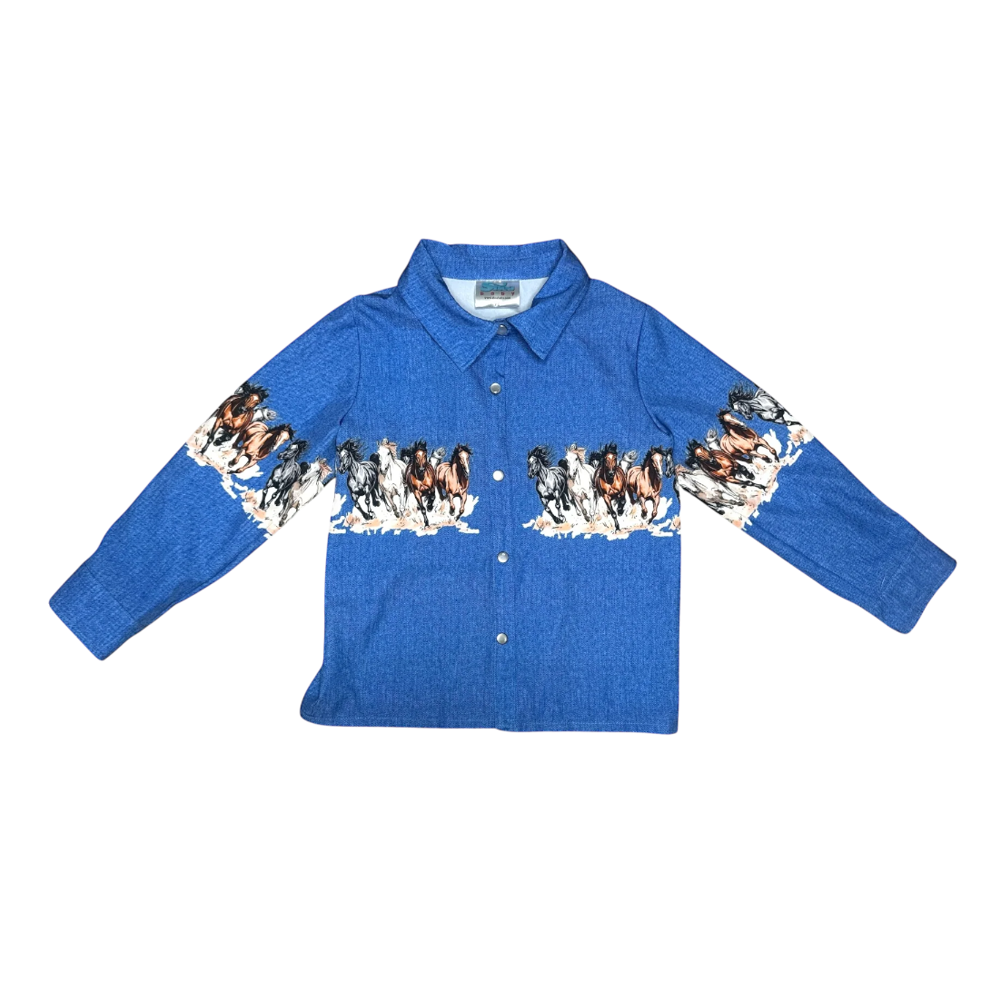 Haut à manches longues pour bébés et tout-petits Shea Baby Fille avec franges à motif cheval