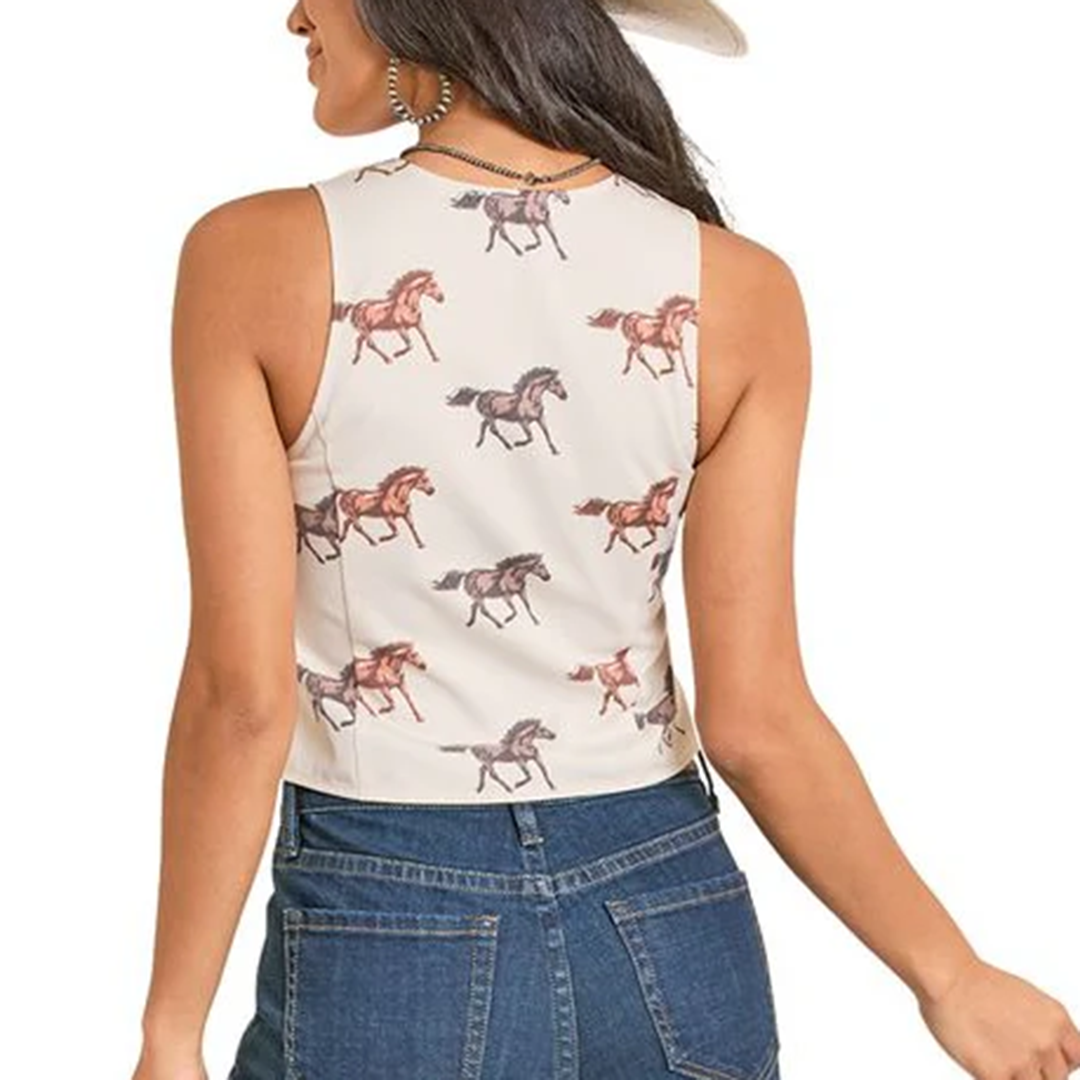Rock & Roll Denim Women's Horse Print Vest