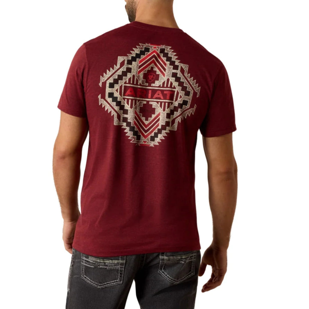 Ariat Men's Southwest Stamper Crimson T-Shirt
