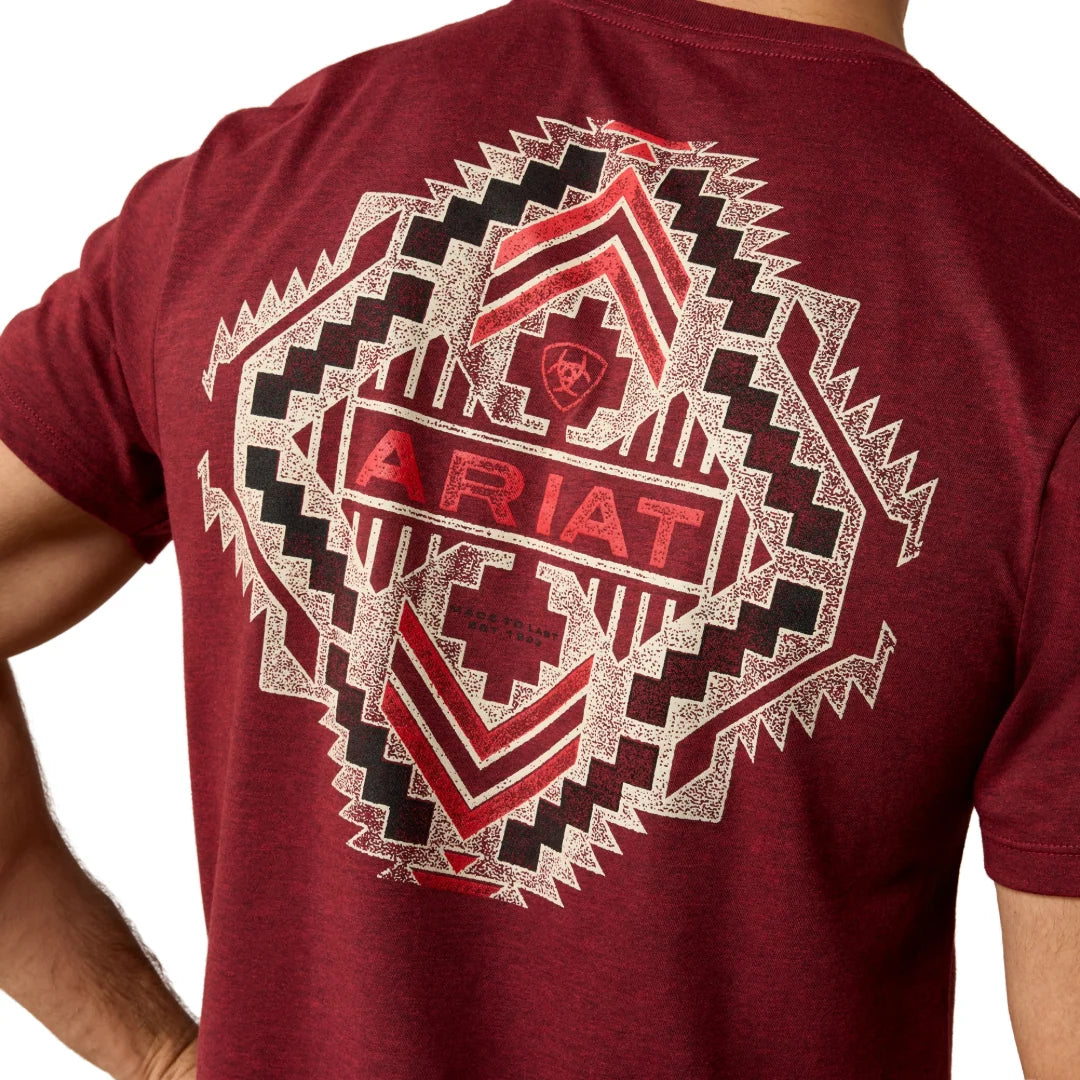 Ariat Men's Southwest Stamper Crimson T-Shirt