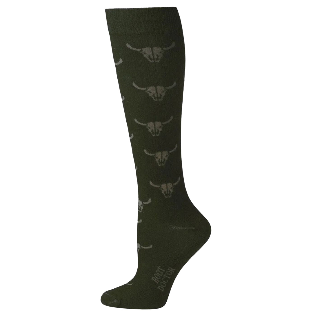 Boot Doctor Women's Bull Skull Pattern Socks
