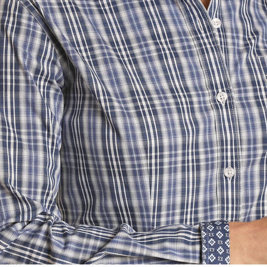 Rough Stock Women's Plaid Stripe Snap Shirt