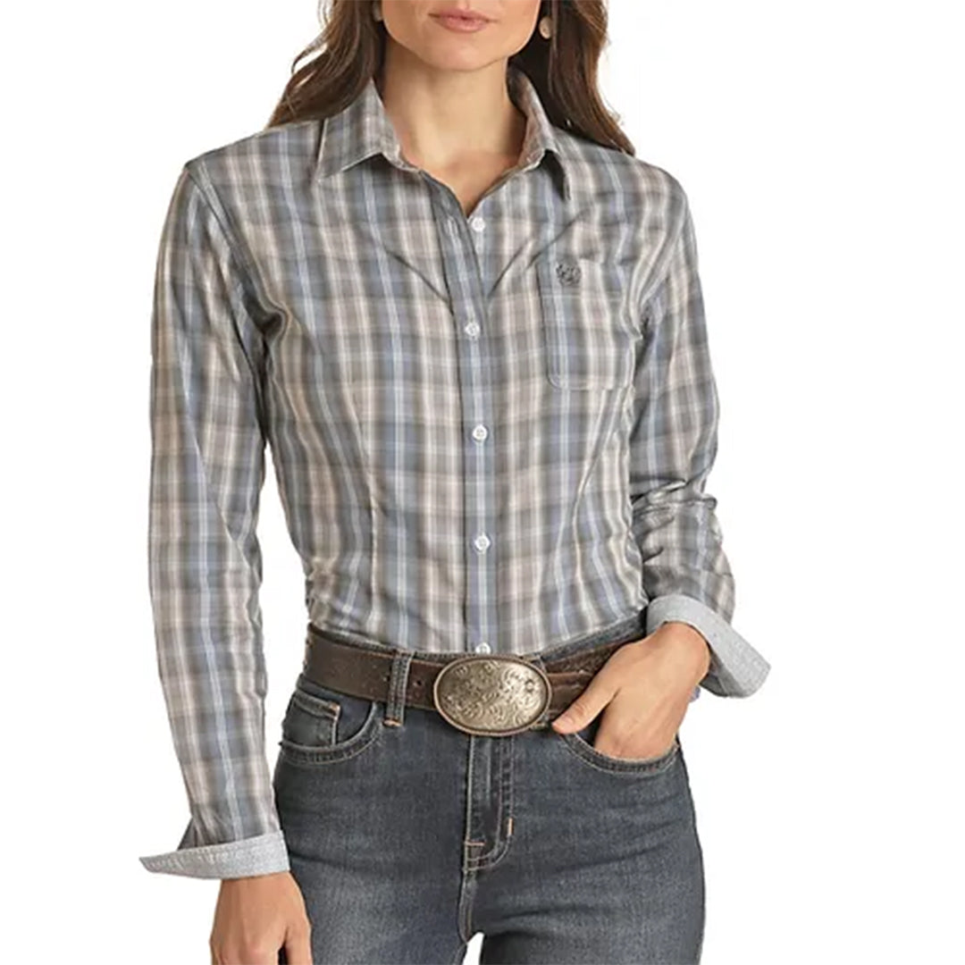 Rough Stock Women's Plaid Button-Down Shirt