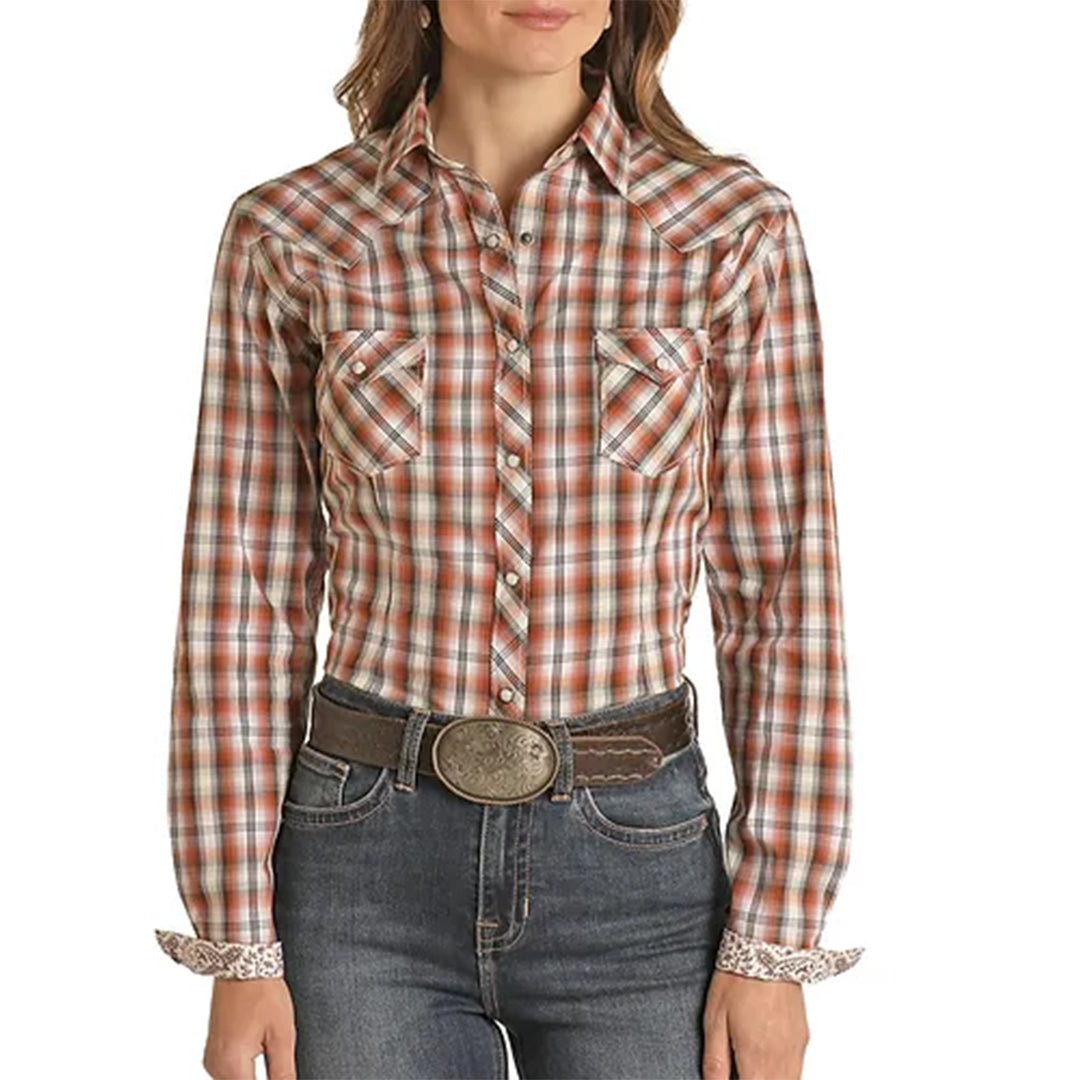Rough Stock Women's Plaid Snap Shirt