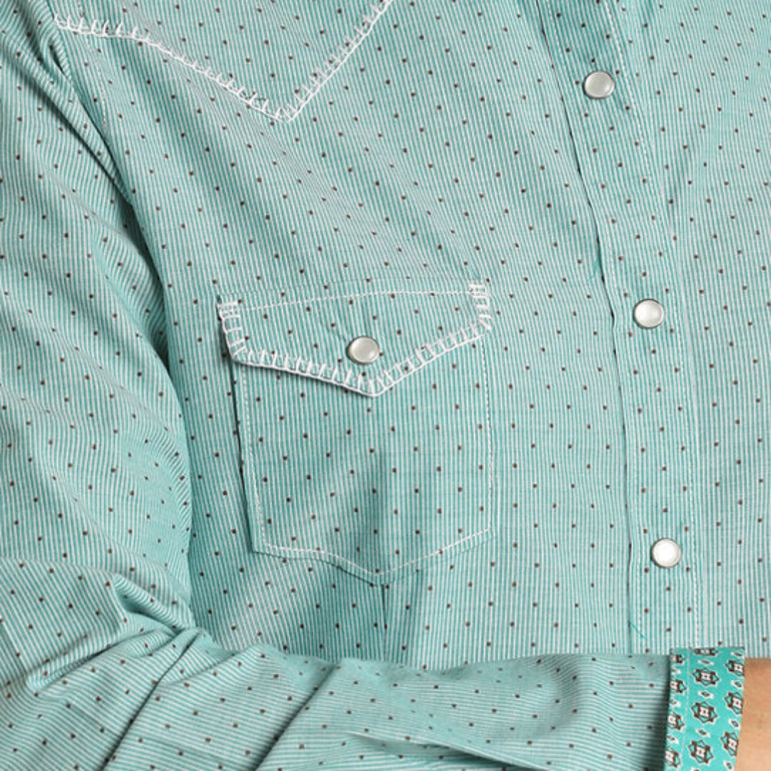 Rough Stock Women's Micro Dot Print Snap Shirt