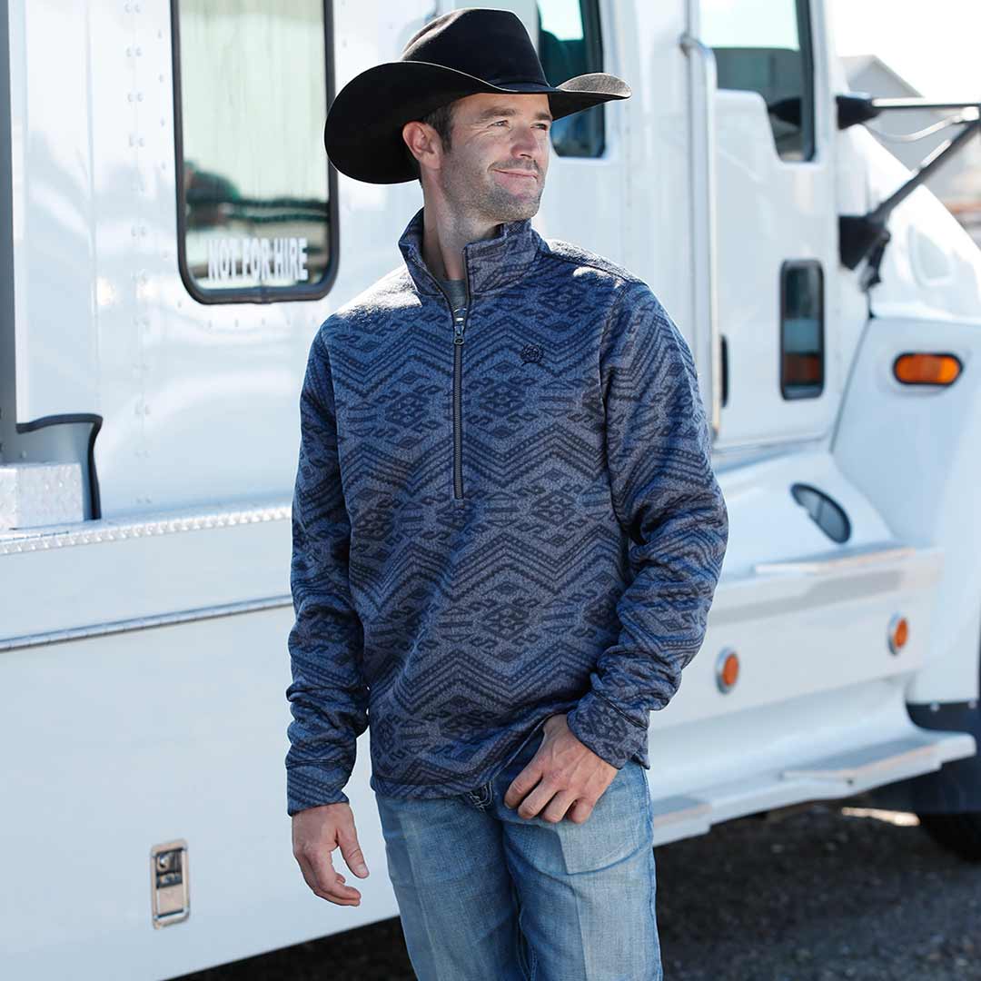 Cinch Men's 1/4 Zip Southwestern Pullover Sweater Lammle's Lammle's