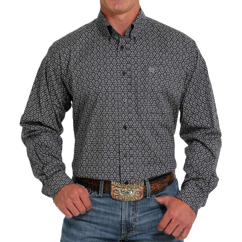 Cinch Men's Geometric Hex Print Button-Down Shirt