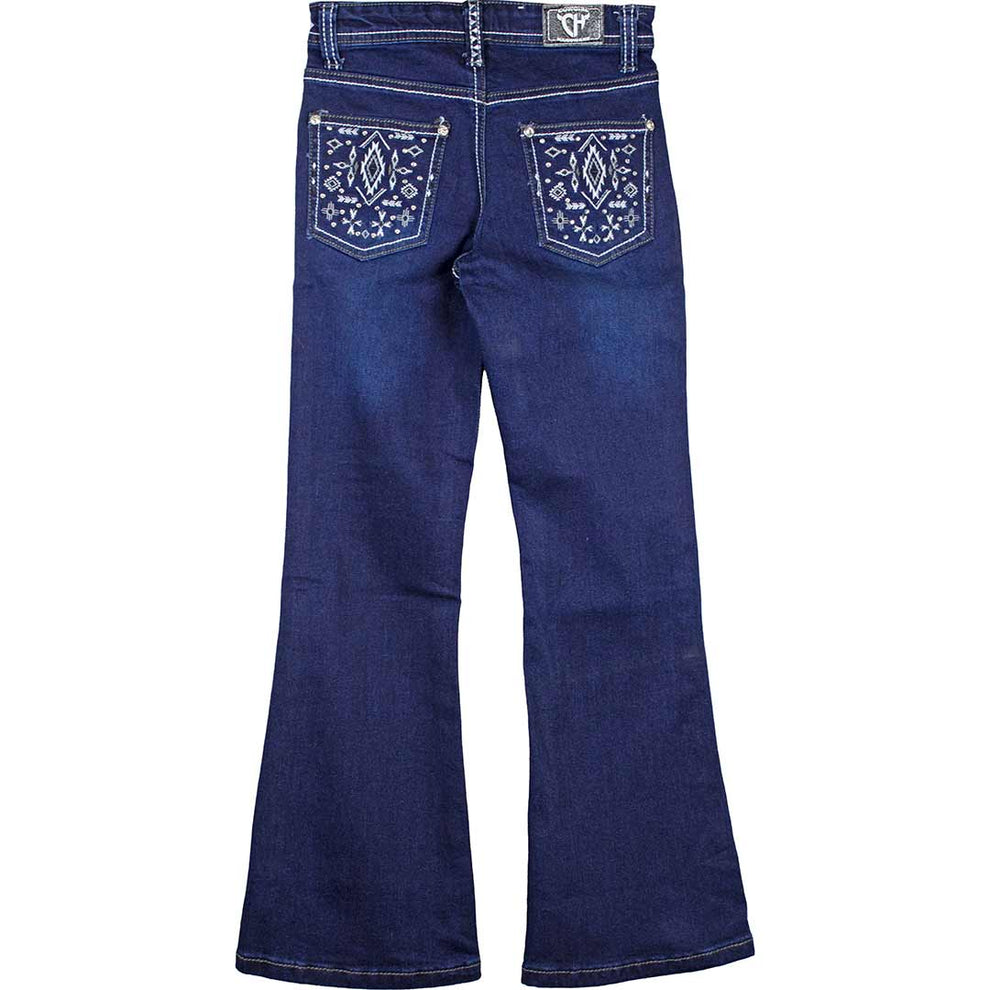 Cowgirl Hardware Girls' Aztec Pocket Bootcut Jeans