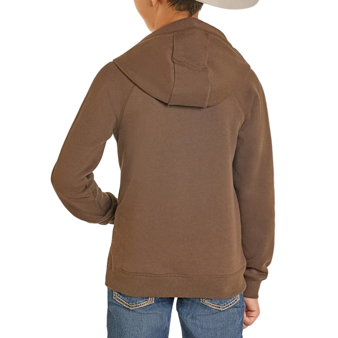 Rock & Roll Denim Boys' Longhorn Rodeo Graphic Hoodie