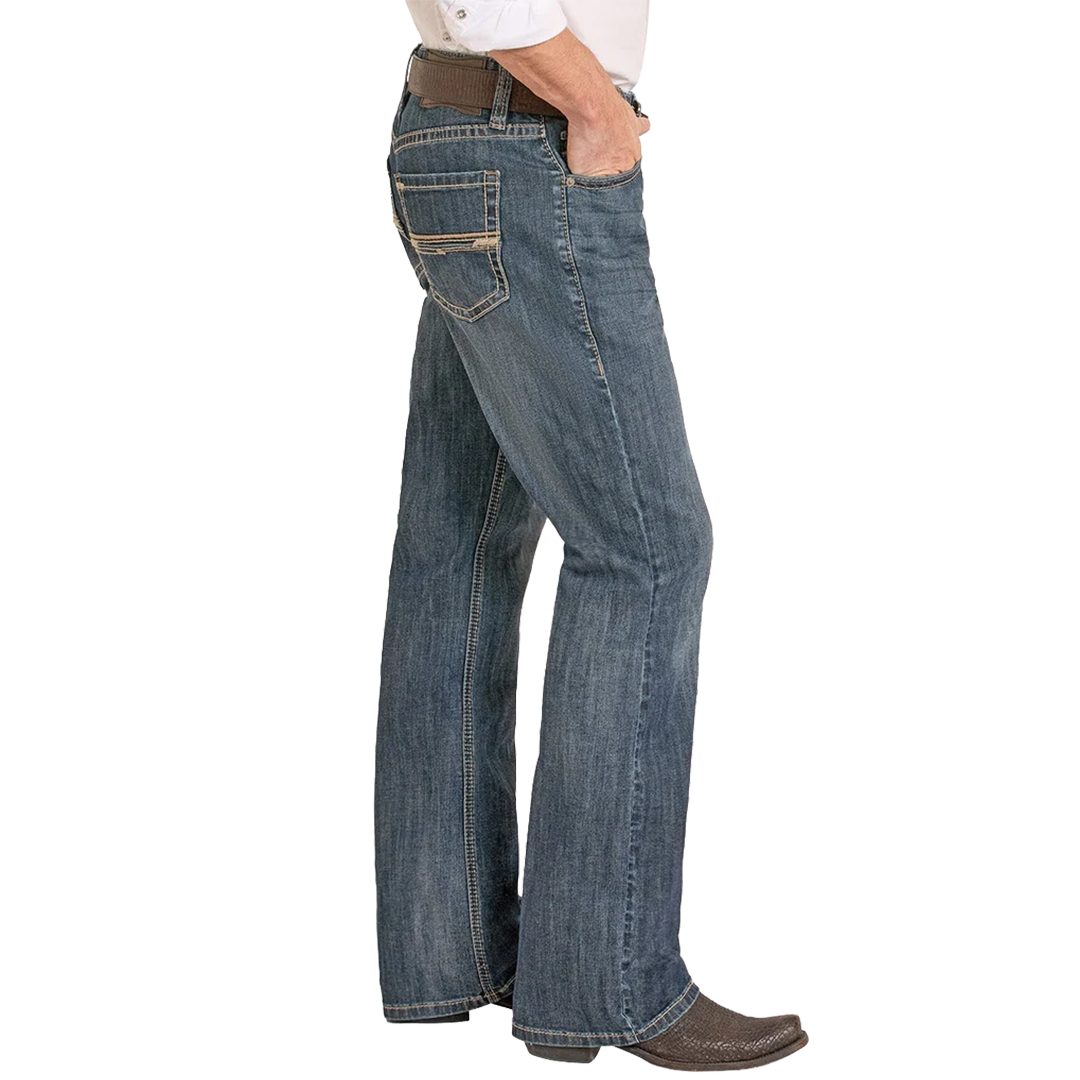 Rock & Roll Denim Men's Relaxed Fit Roped Pocket Bootcut Jeans
